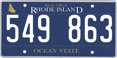 RI license plate 549863