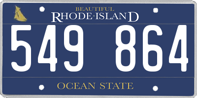 RI license plate 549864