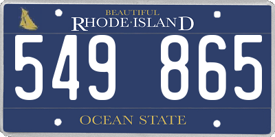 RI license plate 549865