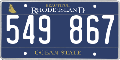 RI license plate 549867