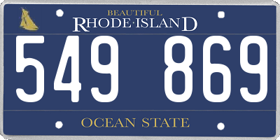 RI license plate 549869