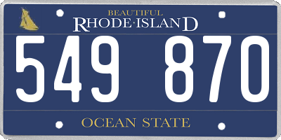RI license plate 549870
