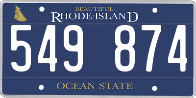 RI license plate 549874