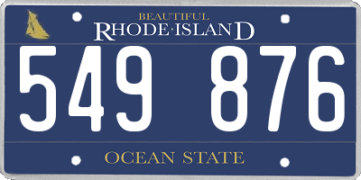RI license plate 549876