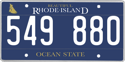 RI license plate 549880