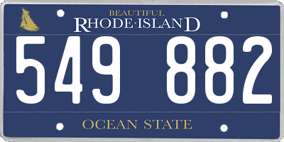 RI license plate 549882