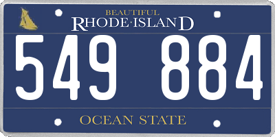 RI license plate 549884