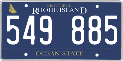 RI license plate 549885