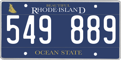RI license plate 549889