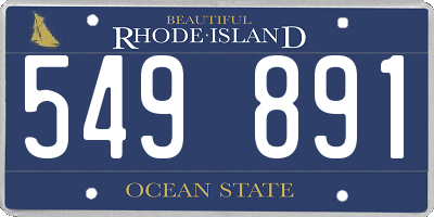 RI license plate 549891