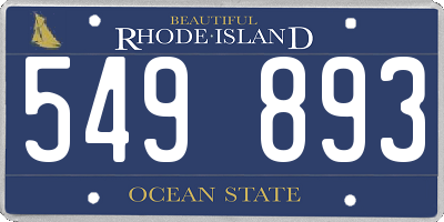 RI license plate 549893