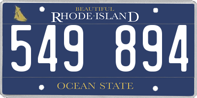 RI license plate 549894