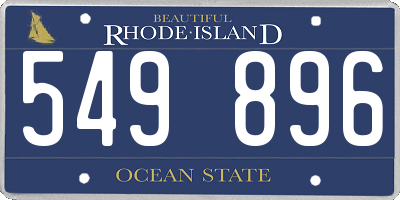 RI license plate 549896