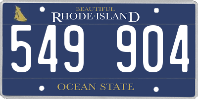 RI license plate 549904