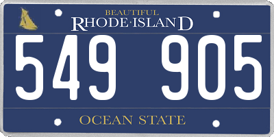 RI license plate 549905