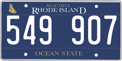RI license plate 549907