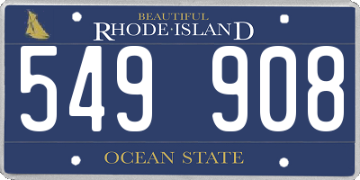 RI license plate 549908