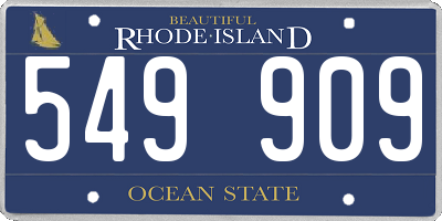 RI license plate 549909