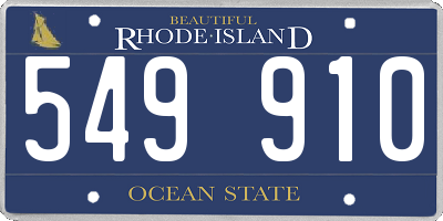 RI license plate 549910