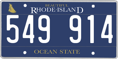 RI license plate 549914