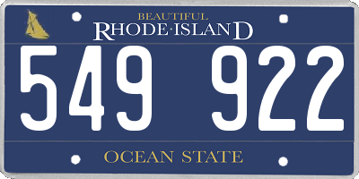 RI license plate 549922