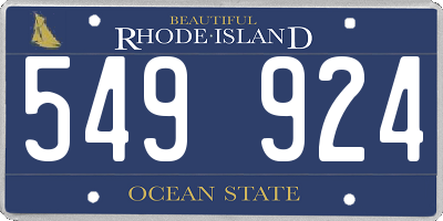 RI license plate 549924