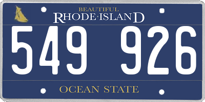 RI license plate 549926