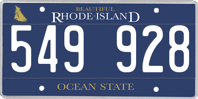 RI license plate 549928