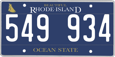 RI license plate 549934