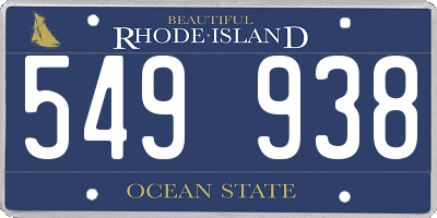 RI license plate 549938