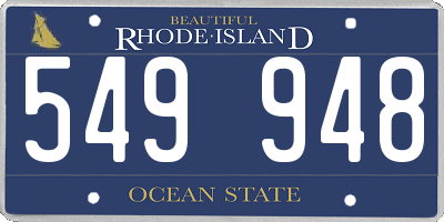 RI license plate 549948