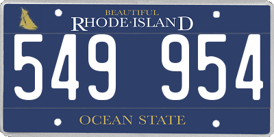 RI license plate 549954