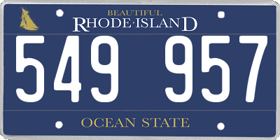 RI license plate 549957