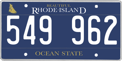 RI license plate 549962