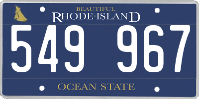 RI license plate 549967