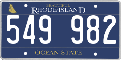 RI license plate 549982