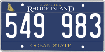 RI license plate 549983
