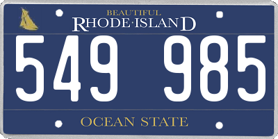 RI license plate 549985