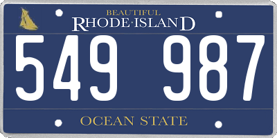 RI license plate 549987