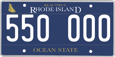 RI license plate 550000