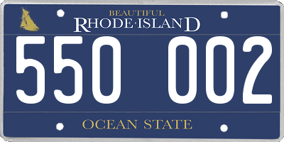 RI license plate 550002