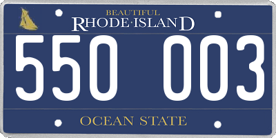 RI license plate 550003