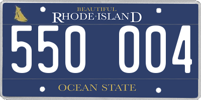 RI license plate 550004