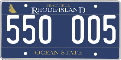 RI license plate 550005