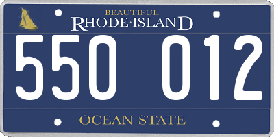 RI license plate 550012