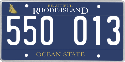 RI license plate 550013