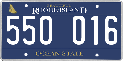 RI license plate 550016