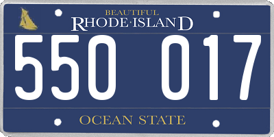 RI license plate 550017
