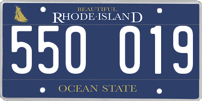 RI license plate 550019