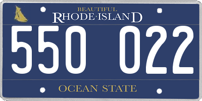 RI license plate 550022
